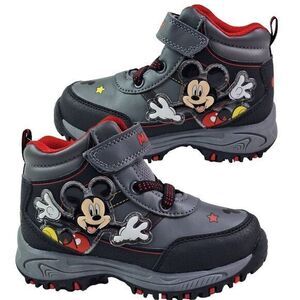 Mickey Mouse High‎ Top Sneakers for Boys Color Gray Red Size 9 ( 17Cm) New